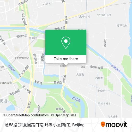 通58路(东夏园路口南-环湖小区南门) map