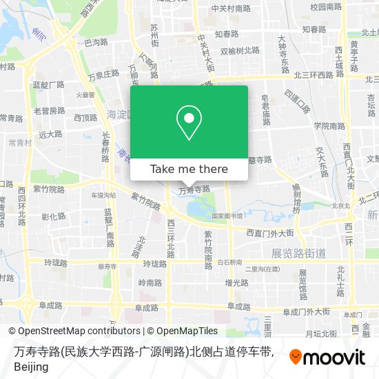 万寿寺路(民族大学西路-广源闸路)北侧占道停车带 map