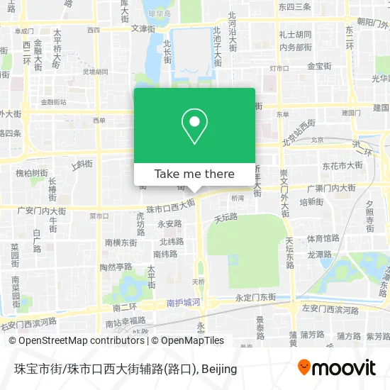 珠宝市街/珠市口西大街辅路(路口) map