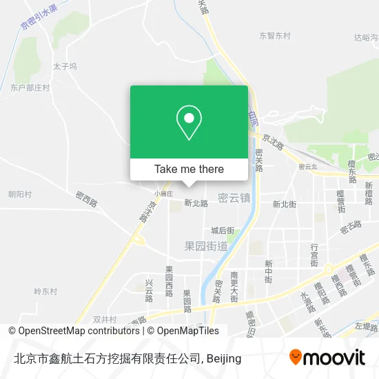 北京市鑫航土石方挖掘有限责任公司 map