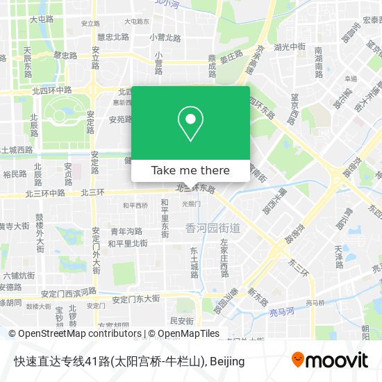 快速直达专线41路(太阳宫桥-牛栏山) map