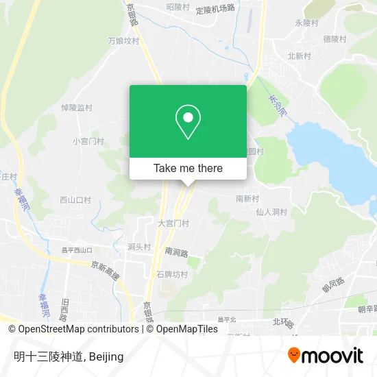 明十三陵神道 map