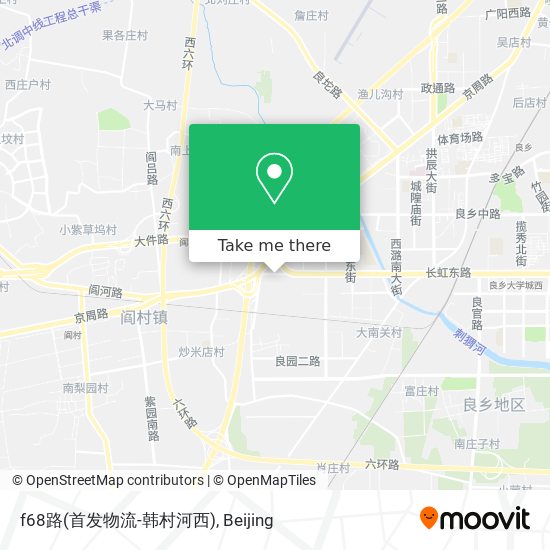 f68路(首发物流-韩村河西) map