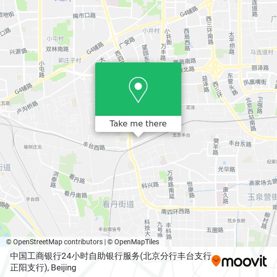 中国工商银行24小时自助银行服务(北京分行丰台支行正阳支行) map