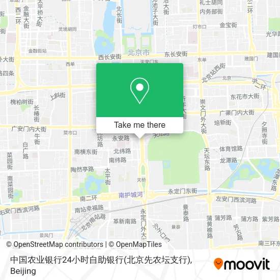 中国农业银行24小时自助银行(北京先农坛支行) map