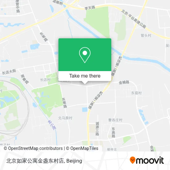 北京如家公寓金盏东村店 map