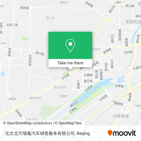 北京北方瑞逸汽车销售服务有限公司 map