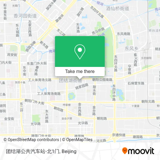 团结湖公共汽车站-北1门 map
