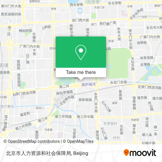 北京市人力资源和社会保障局 map
