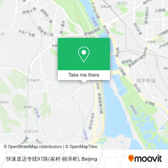 快速直达专线97路(崔村-丽泽桥) map