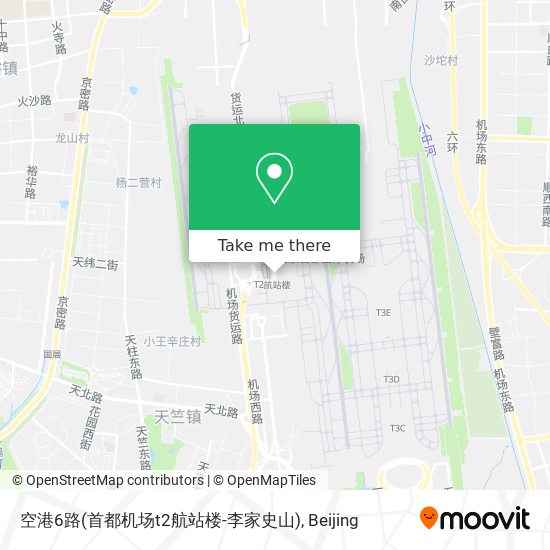 空港6路(首都机场t2航站楼-李家史山) map