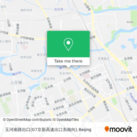 玉河南路出口(G7京新高速出口东南向) map