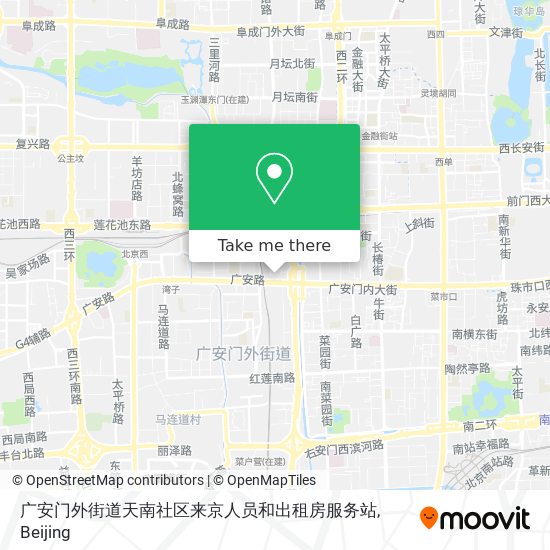 广安门外街道天南社区来京人员和出租房服务站 map