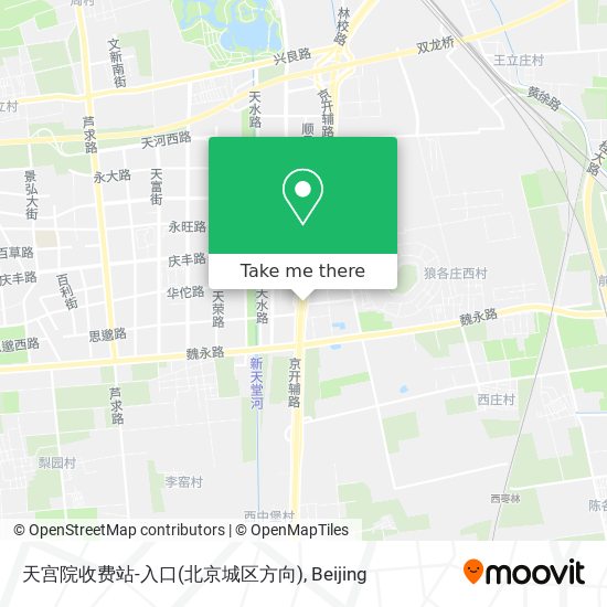 天宫院收费站-入口(北京城区方向) map
