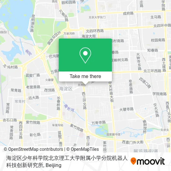 海淀区少年科学院北京理工大学附属小学分院机器人科技创新研究所 map