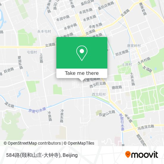 584路(颐和山庄-大钟寺) map