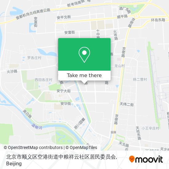 北京市顺义区空港街道中粮祥云社区居民委员会 map