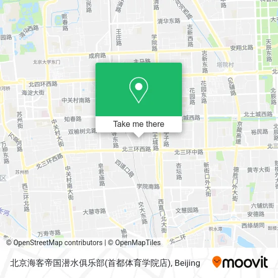 北京海客帝国潜水俱乐部(首都体育学院店) map
