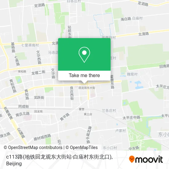 c113路(地铁回龙观东大街站-白庙村东街北口) map