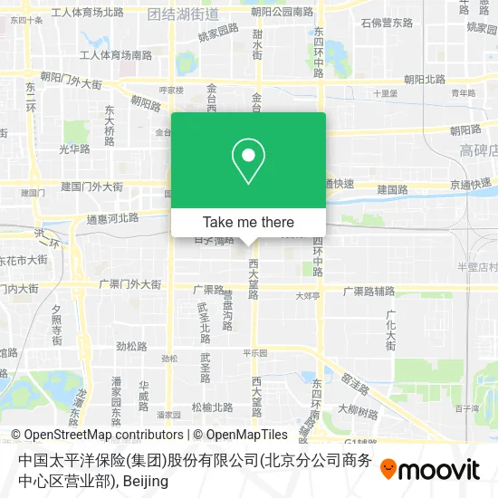 中国太平洋保险(集团)股份有限公司(北京分公司商务中心区营业部) map