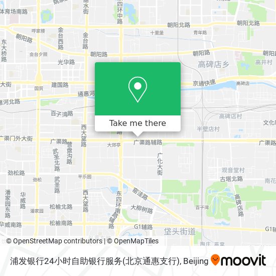 浦发银行24小时自助银行服务(北京通惠支行) map