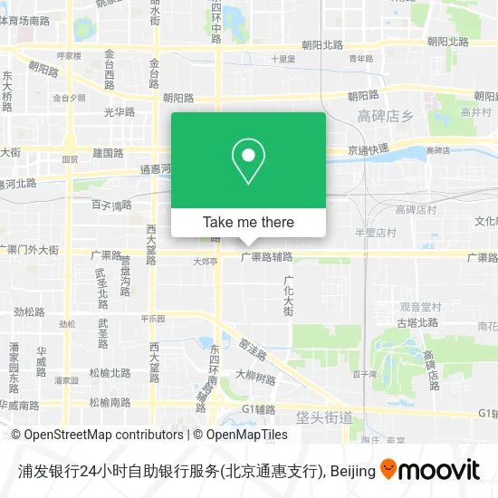 浦发银行24小时自助银行服务(北京通惠支行) map