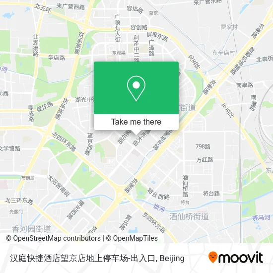 汉庭快捷酒店望京店地上停车场-出入口 map