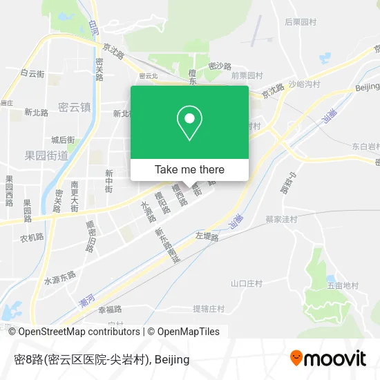 密8路(密云区医院-尖岩村) map