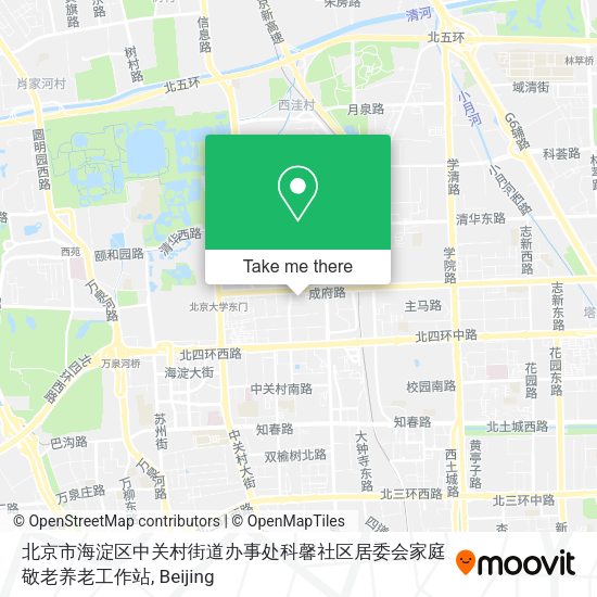 北京市海淀区中关村街道办事处科馨社区居委会家庭敬老养老工作站 map