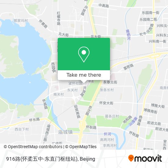 916路(怀柔五中-东直门枢纽站) map
