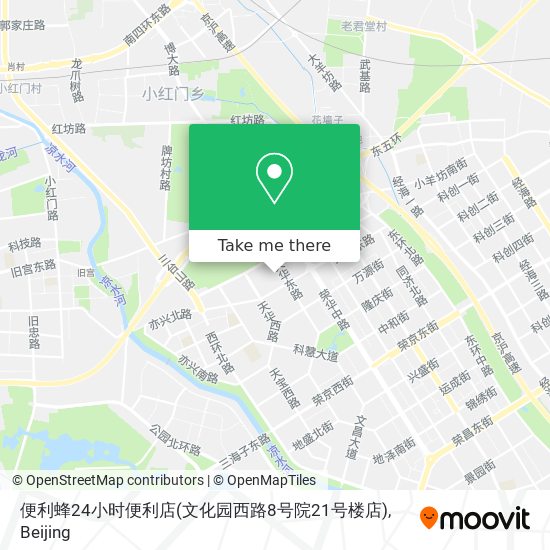 How To Get To 便利蜂24小时便利店 文化园西路8号院21号楼店 In 亦庄地区by Metro Bus Or Cable Car