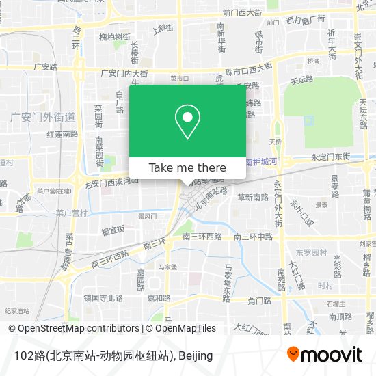 102路(北京南站-动物园枢纽站) map