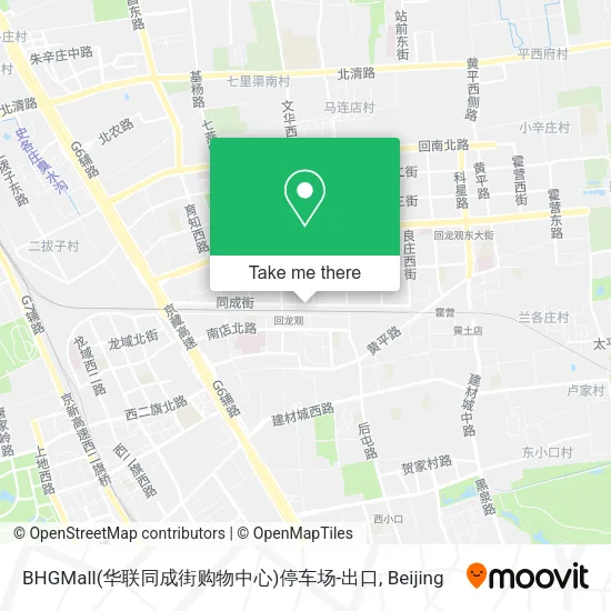 BHGMall(华联同成街购物中心)停车场-出口 map