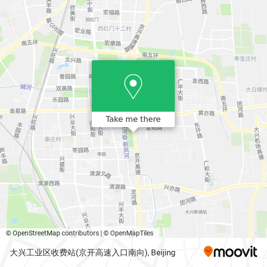 大兴工业区收费站(京开高速入口南向) map