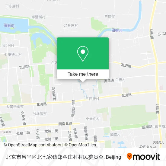 北京市昌平区北七家镇郑各庄村村民委员会 map