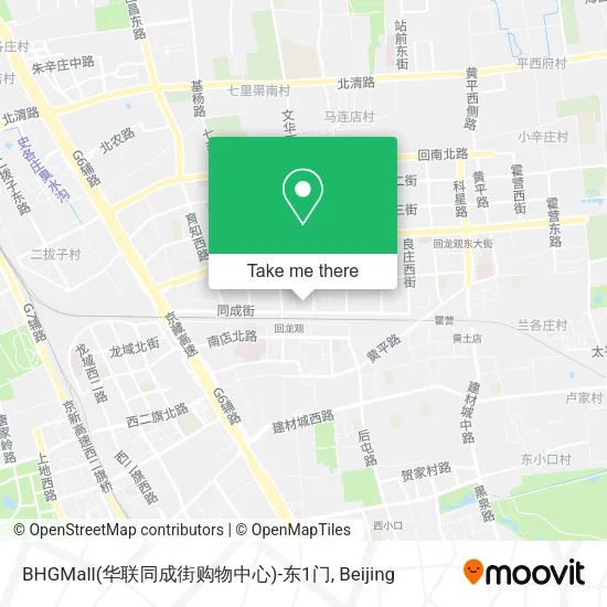 BHGMall(华联同成街购物中心)-东1门 map