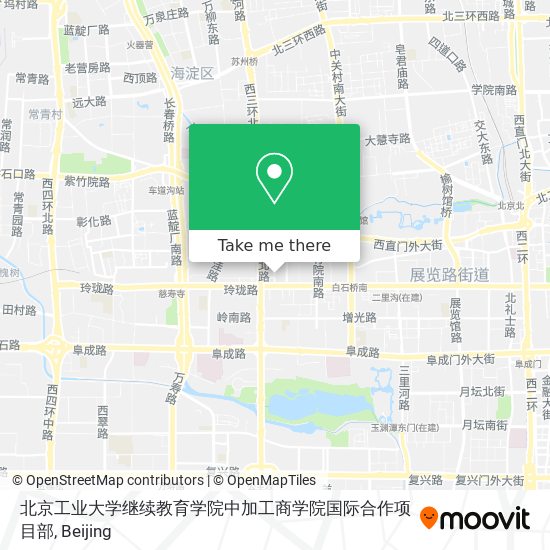 北京工业大学继续教育学院中加工商学院国际合作项目部 map