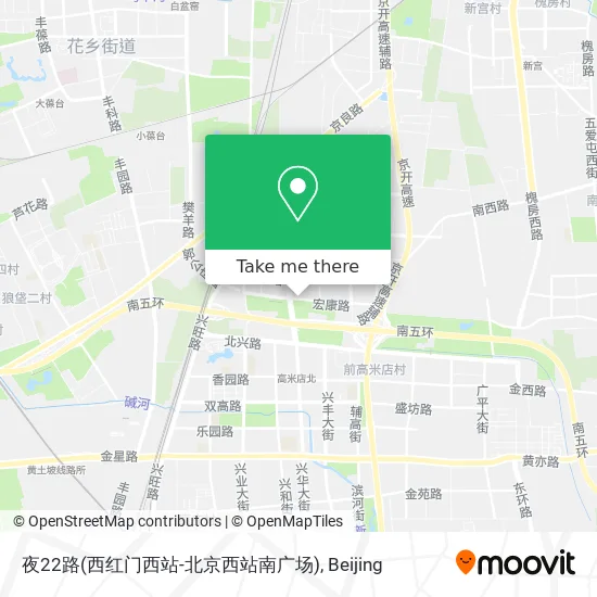 夜22路(西红门西站-北京西站南广场) map