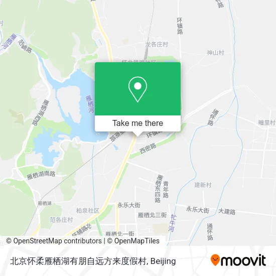 北京怀柔雁栖湖有朋自远方来度假村 map