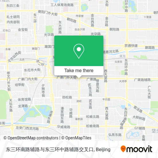 东三环南路辅路与东三环中路辅路交叉口 map