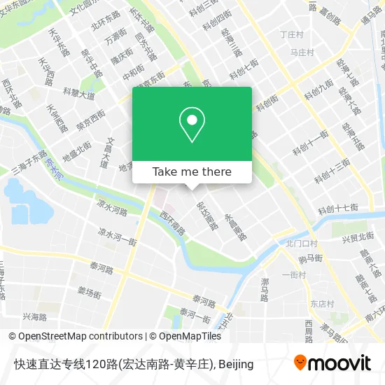快速直达专线120路(宏达南路-黄辛庄) map