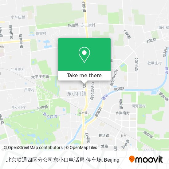 北京联通四区分公司东小口电话局-停车场 map