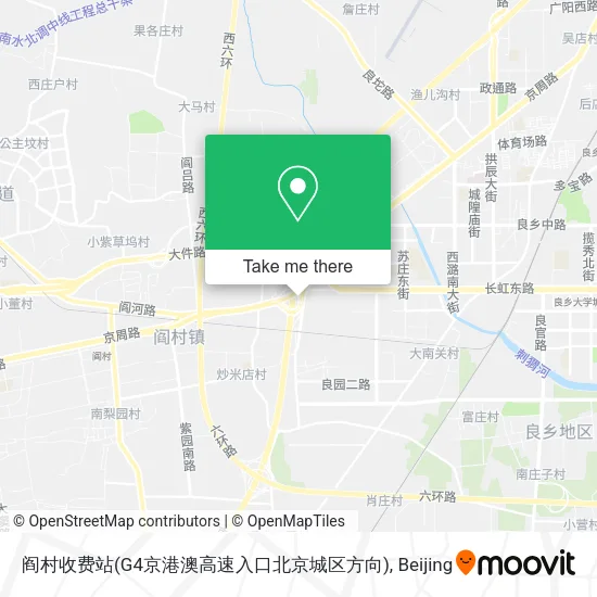 阎村收费站(G4京港澳高速入口北京城区方向) map