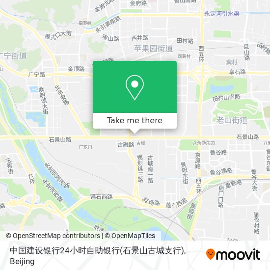 中国建设银行24小时自助银行(石景山古城支行) map