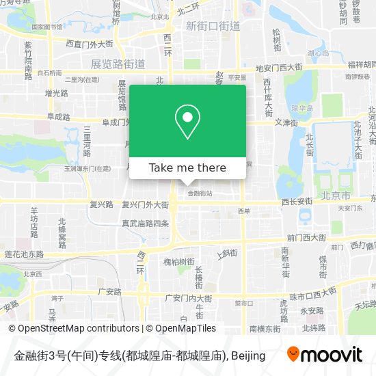 金融街3号(午间)专线(都城隍庙-都城隍庙) map