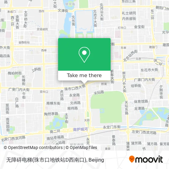无障碍电梯(珠市口地铁站D西南口) map