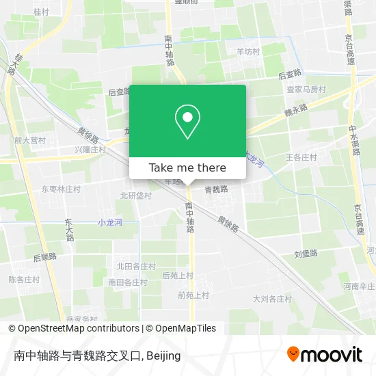南中轴路与青魏路交叉口 map
