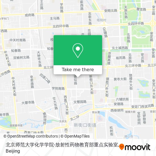 北京师范大学化学学院-放射性药物教育部重点实验室 map