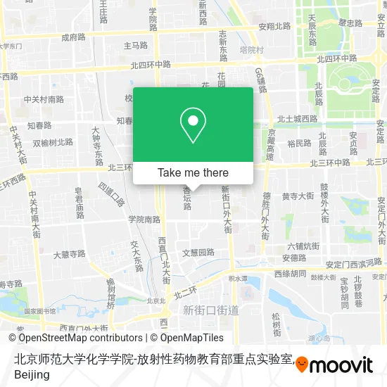 北京师范大学化学学院-放射性药物教育部重点实验室 map