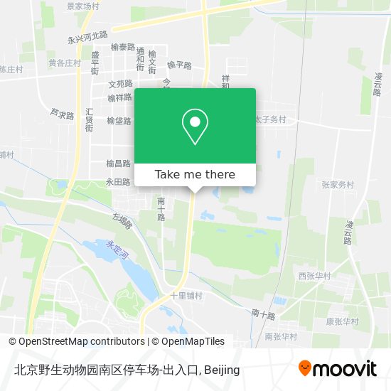 北京野生动物园南区停车场-出入口 map